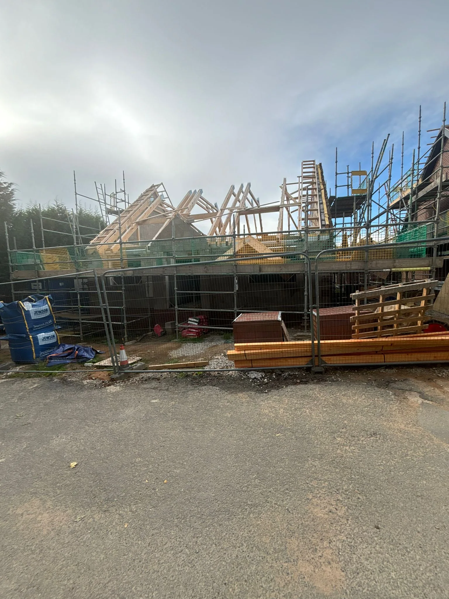 Roofing work in progress
