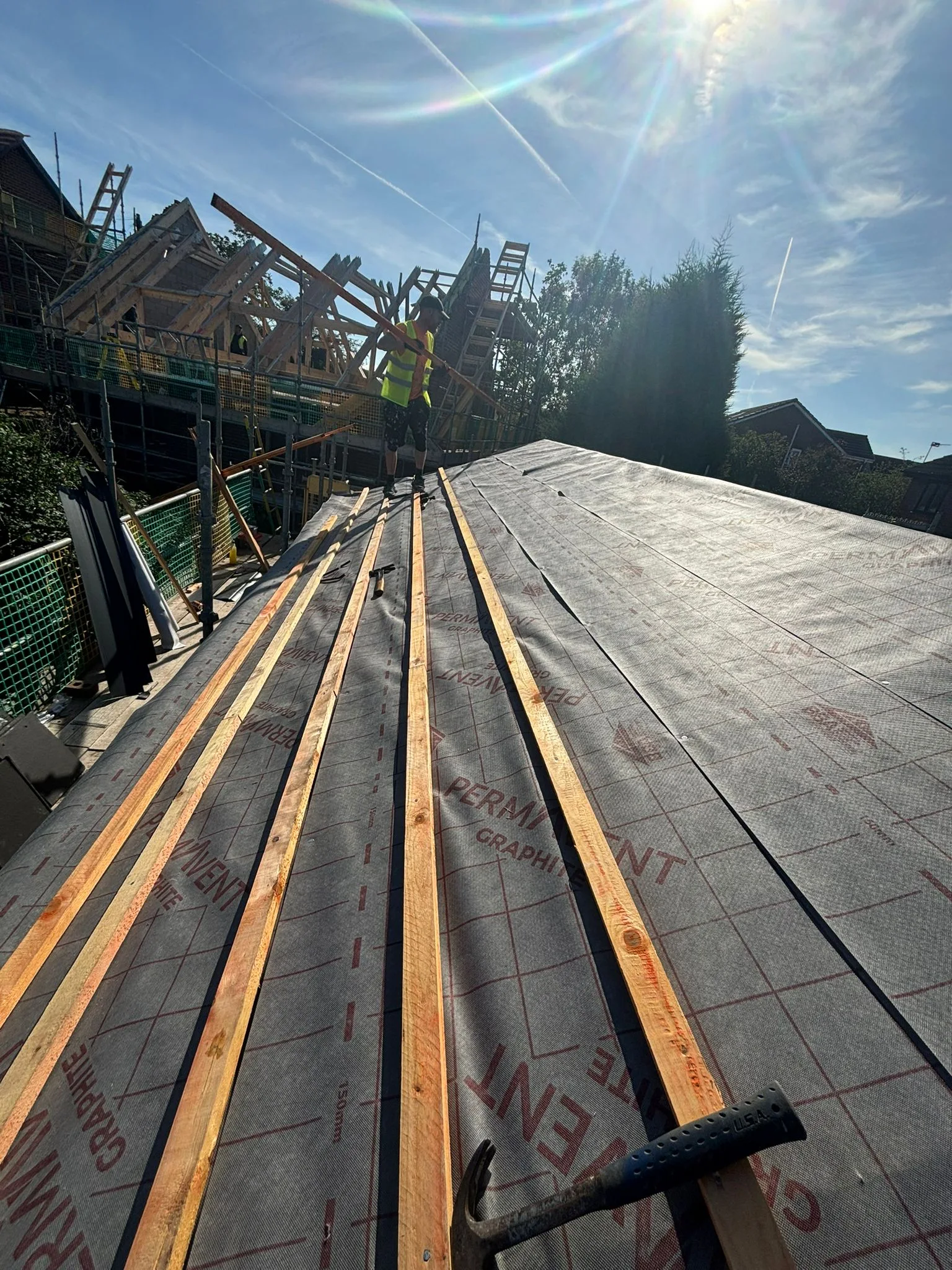 Roof membrane and battens