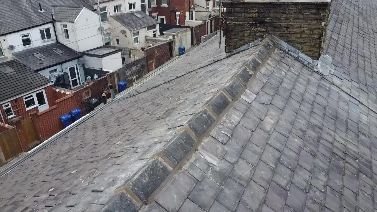 Pitched slate roof