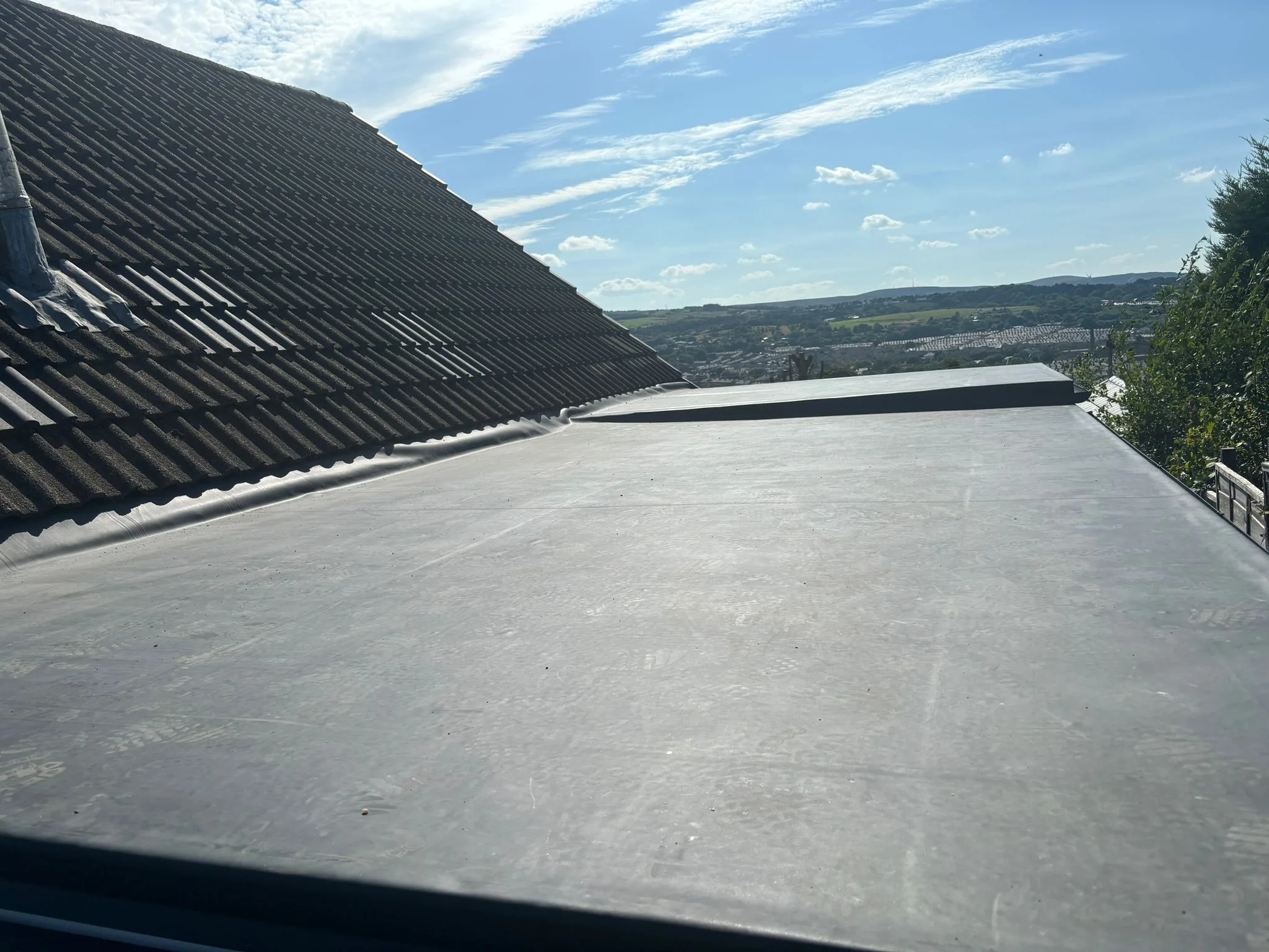 Flat roof and pitched roof